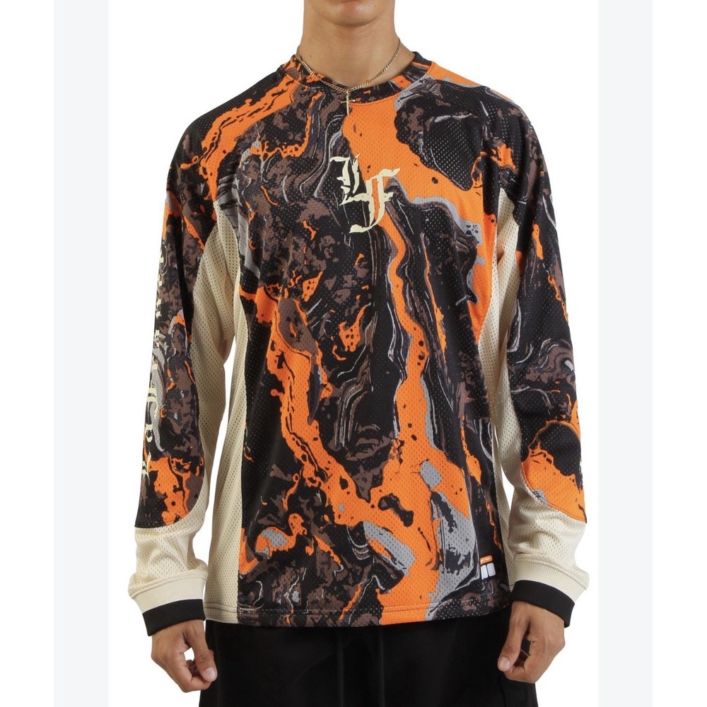 PUMA x LaFrancé Heem Moto Jersey Mens LS  Orange Glo Graphic 632475-01 Sz XL NWT